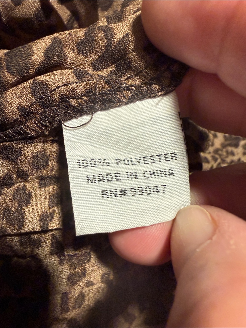 4/$30 Jaipur Brown Leopard Print Ruffle Crinkle top size small - Picture 4 of 4